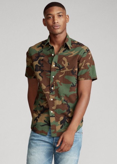 Men's Polo Ralph Lauren Classic Fit Seersucker Shirts | 708215YFW